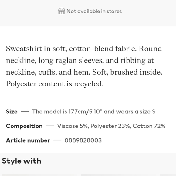 ⛔️Sold⛔️🆕️NWT H&M Sweatshirt in "Gray Melange" - Picture 7 of 12